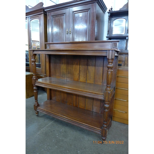 122 - A Victorian mahogany three tier buffet