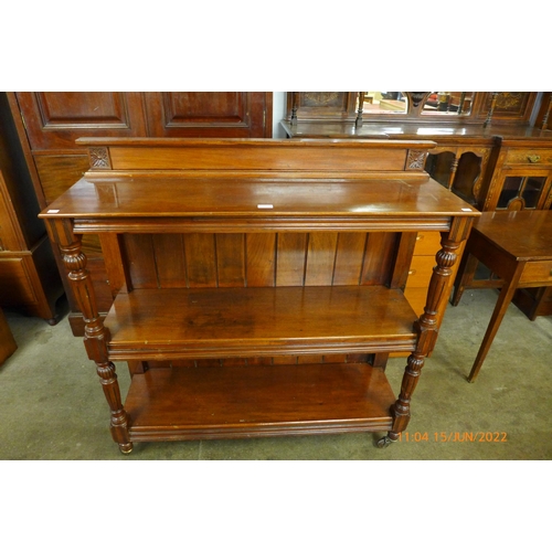 122 - A Victorian mahogany three tier buffet