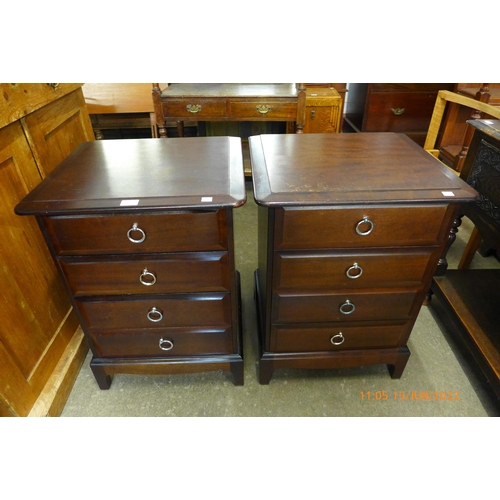 124 - A pair of Stag Minstrel mahogany chests of drawers