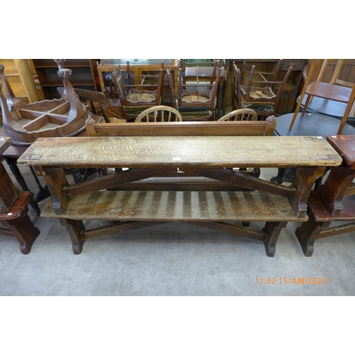 167 - Two Victorian oak benches