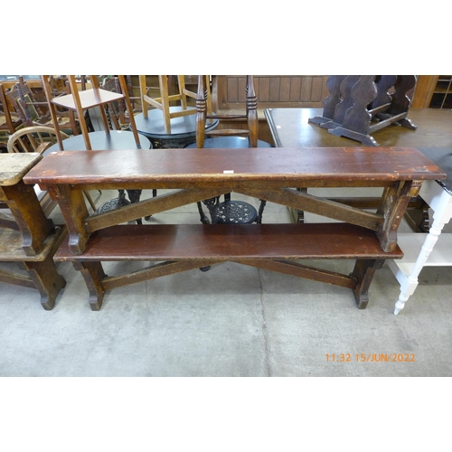 168 - Two Victorian oak benches