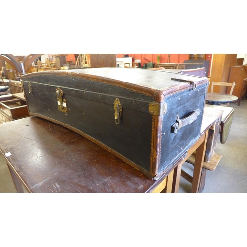 210 - A Victorian leather bound coaching trunk