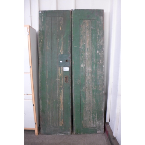 264 - A pair of large painted pine doors