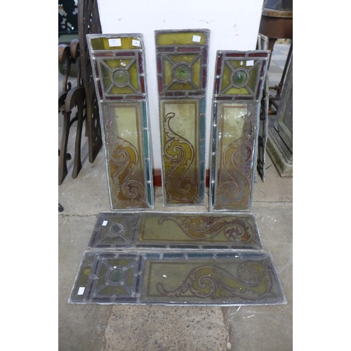 275 - A set of five Victorian stained glass window panes