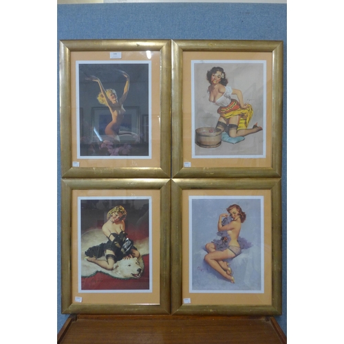 346 - A set of four Gil Elvgren prints, framed