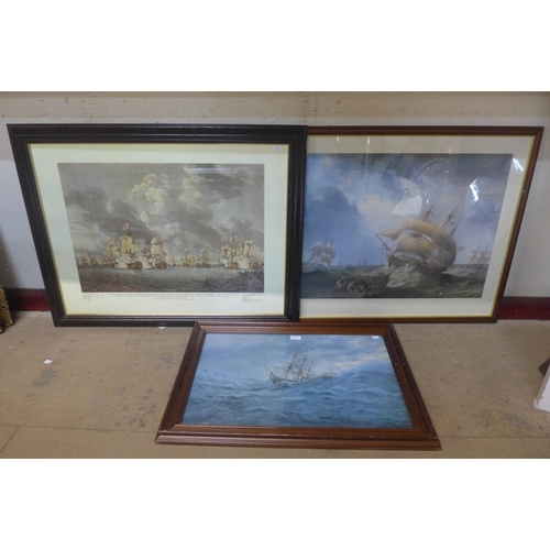 354 - Three marine scene prints