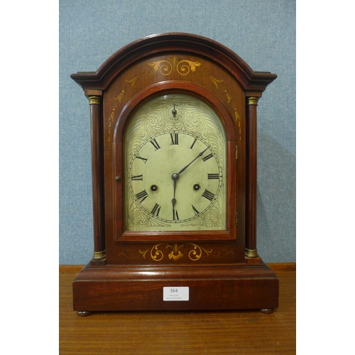 364 - An early 20th Century German inlaid mahogany bracket clock