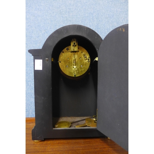 365 - A 19th Century French Japy Freres black chinoiserie lacquered mantel clock