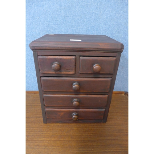 367 - A Victorian stained pine miniature/apprentices chest of drawers