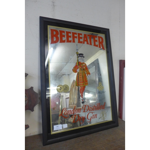 387 - A Beefeater Gin advertising mirror