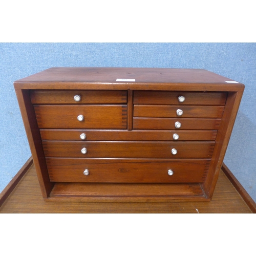 389 - A mahogany table top watchmaker's chest