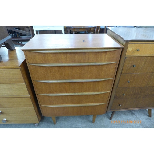 89 - A teak chest of drawers