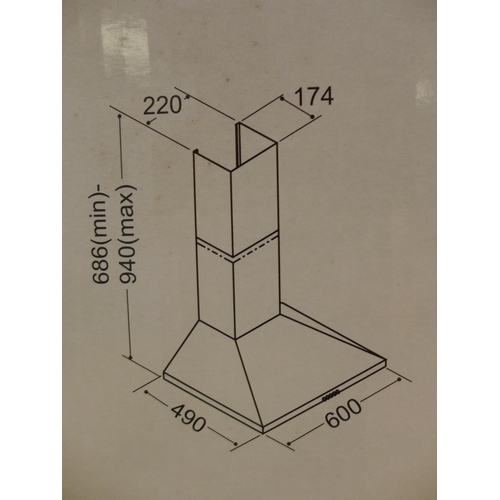 3067 - Matrix Chimney Cooker Hood Model: MEH601SS/3 H686xW600xD490 Original RRP £76.67 inc VAT * This lot i... 