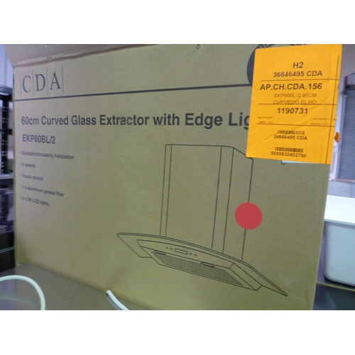 3072 - CDA  Curved Lit Edge Extractor  Model: EKP60BL/2 H540xW600xD490  Original RRP £200.00 inc VAT * This... 