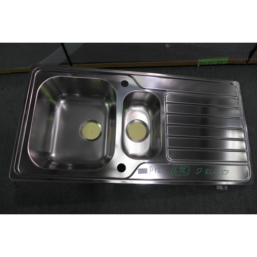 3073 - Andros 2 Bowl RVS Stainless Steel Sink 500x1160  Original RRP £240.84 inc VAT * This lot is subject ... 