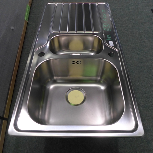 3073 - Andros 2 Bowl RVS Stainless Steel Sink 500x1160  Original RRP £240.84 inc VAT * This lot is subject ... 