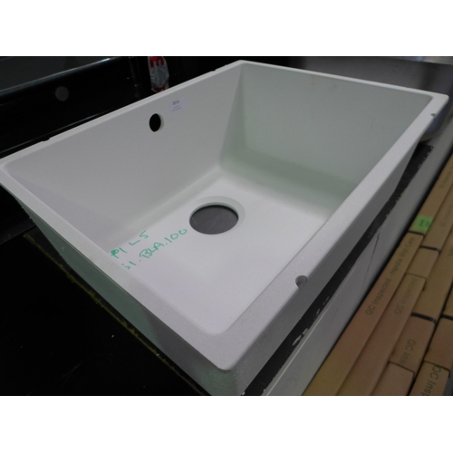 3074 - Samos 1.0 Bowl White Composite U/mount Sink 370x500  Original RRP£332.50 inc VAT * This lot is subje... 