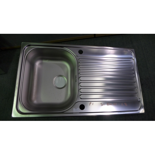 3080 -  Islay 1 Bowl Stainless Steel Sink 500x860  Original RRP £99.17 inc VAT * This lot is subject to VAT