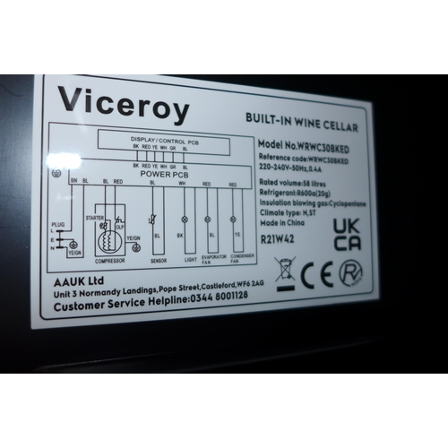 3104 - Viceroy Under Counter Wine Cooler Model: WRWC30BKED H870xW295xD570   Original RRP £332.50 inc VAT * ... 