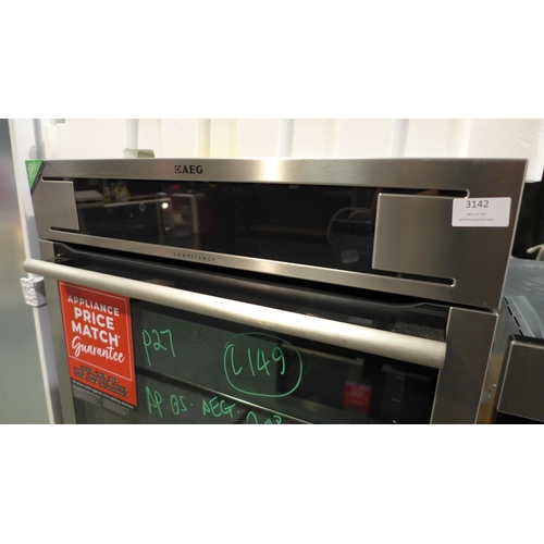 3142 - AEG  Single Electric Oven - Stainless Steel Model: BP831660KM H594xW594xD568  Original RRP £915.84 i... 