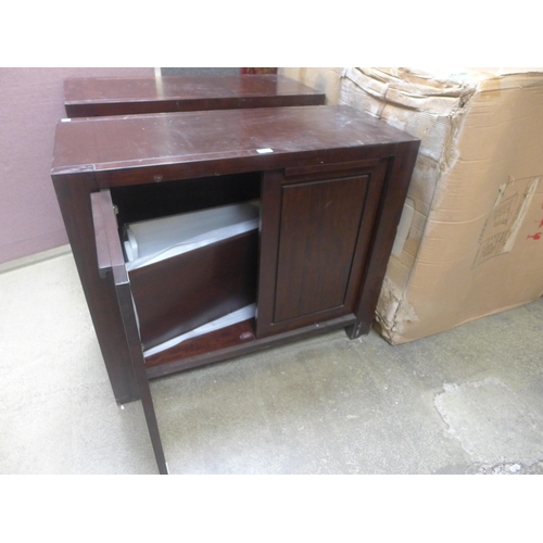 1679 - A pair of rosewood effect two door sideboards , marked