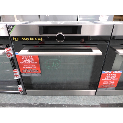 3200 - AEG  Pyrolytic Single Oven Model: BPK842720M H594xW594xD567  Original RRP £1,109 inc VAT * This lot ... 