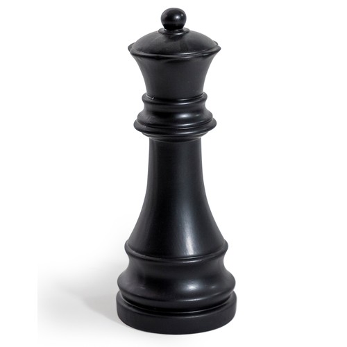 1424 - A black ceramic queen chess piece, H 30cms (FPC2409)   #