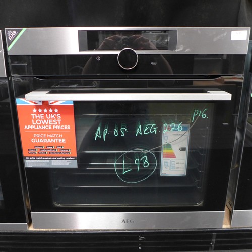 3236 - AEG  Pyrolytic Single Oven Model: BPK842720M H594xW594xD567  Original RRP £832.50 inc VAT * This lot... 