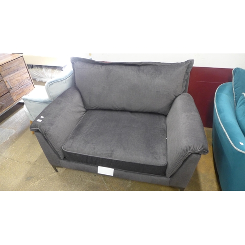 1503 - A Bradbeers Molineaux charcoal plush loveseat