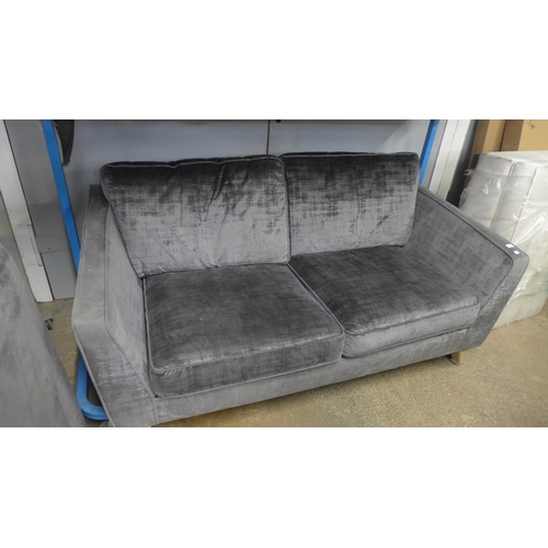 1511 - A Vincent Alessia smoke velvet two seater sofa