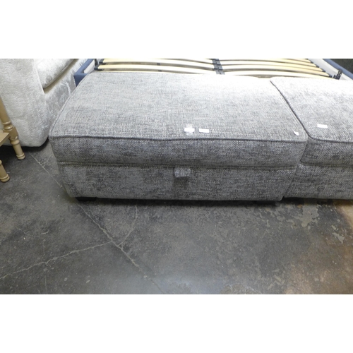 1531 - A dark grey upholstered ottoman footstool