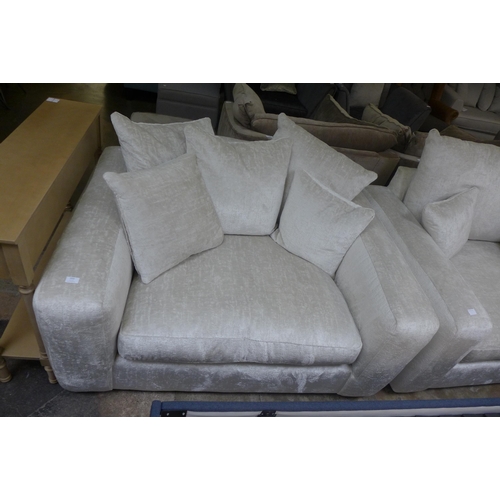 1533 - An Ivory velvet corner sofa and love seat