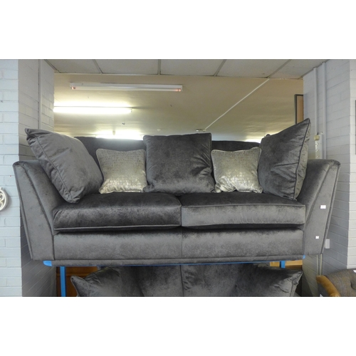 1541 - A Hemingway Arturo grey velvet three seater sofa