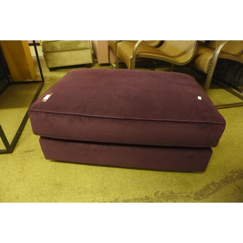 1616 - A Russian plum velvet cushion top footstool