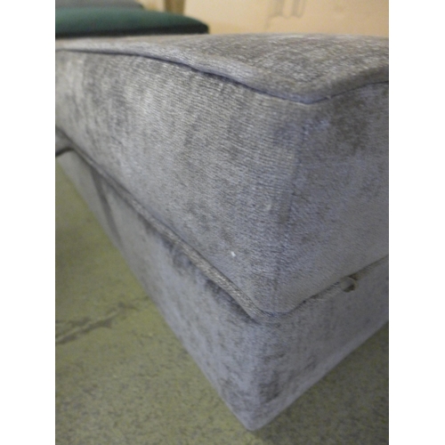 1620 - A mouse grey upholstered ottoman footstool - damaged