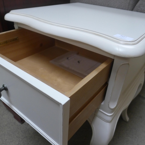 1627 - A white painted single drawer side table