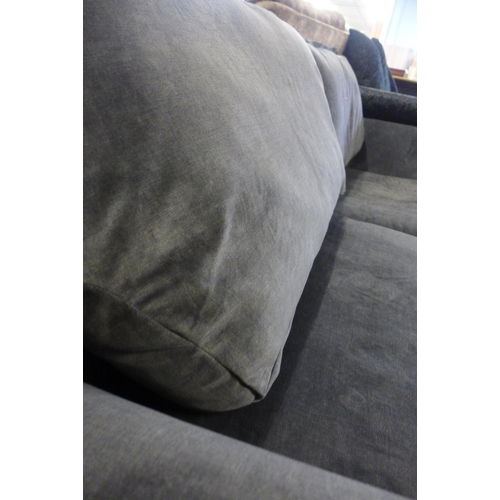 1633 - A Bradbeers Molineaux charcoal velvet four seater sofa