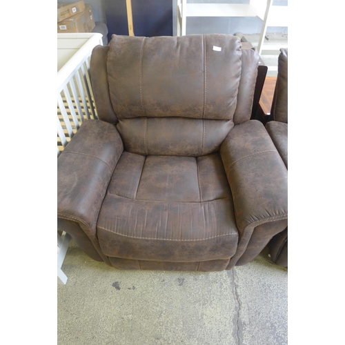 1673 - A chocolate brown reclining armchair (used)