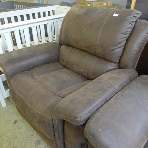 1674 - A chocolate brown reclining armchair (used)