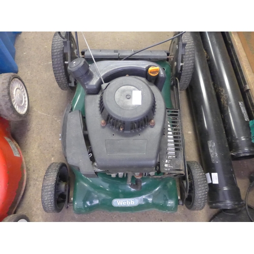 2323 - Webb petrol driven lawnmower and collector - W