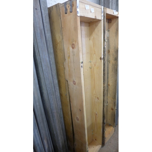 2348 - 2 Wooden trough planters, H190cm x W32cm x D15cm