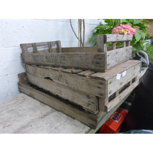 2365 - 4 vintage potting crates/greenhouse crates