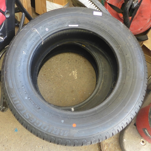 2377 - Two unused Bridgestone 195/65/R15 tyres