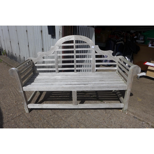 2381 - 5ft 6” wide (166cm) silvered Teak garden bench