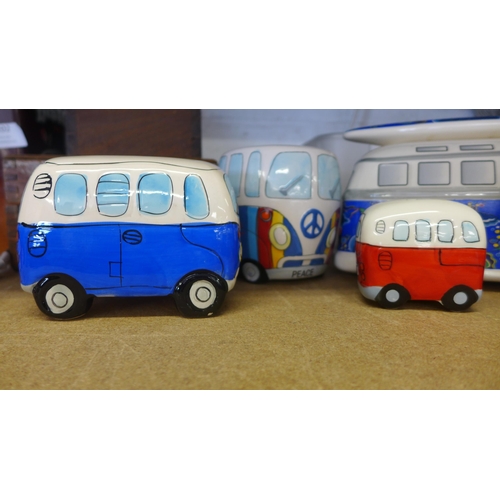 2198 - 8 collectable ceramic VW money boxes and more