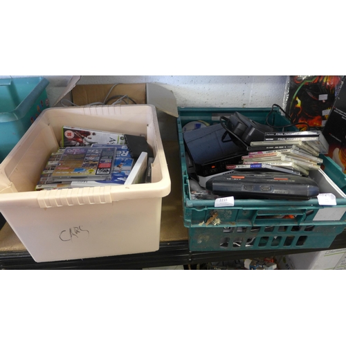 2216 - 5 Gaming consoles; Nintendo 64, Sega Mega Drive 2 & 3, Wii consoles with box of approx. 50 assorted ... 