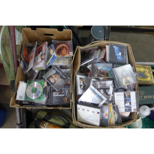 2228 - 4 Boxes, approx 400, of various artist's CDs inc. Robbie Williams, Sky, Neil Diamond, Nigel Kennedy,... 