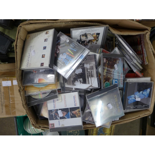 2228 - 4 Boxes, approx 400, of various artist's CDs inc. Robbie Williams, Sky, Neil Diamond, Nigel Kennedy,... 