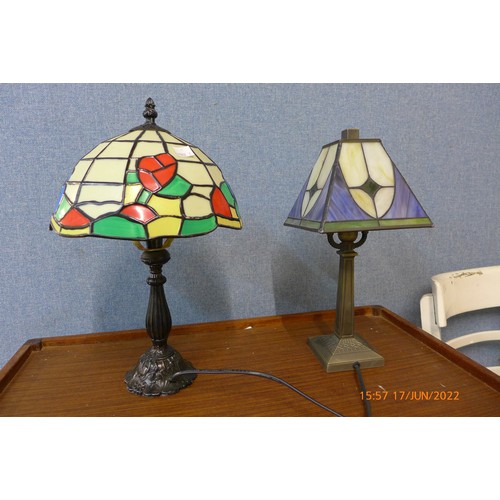 361 - Two Tiffany style table lamps