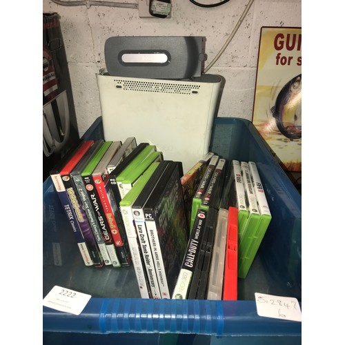 2222 - Xbox 360 with approx 30 games and 60Gb HDD hard drive